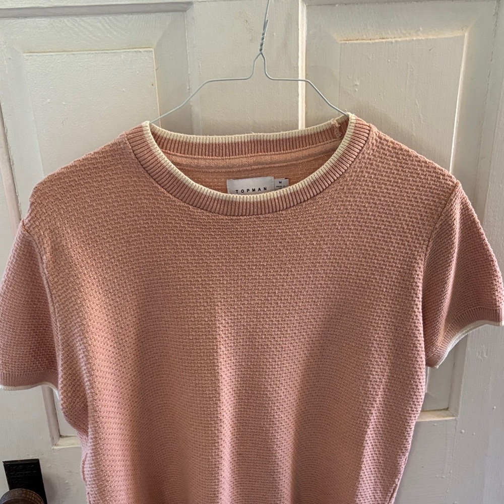 Topman Blush Knit Short Sleeve Top
